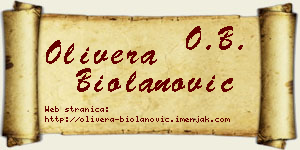 Olivera Biolanović vizit kartica